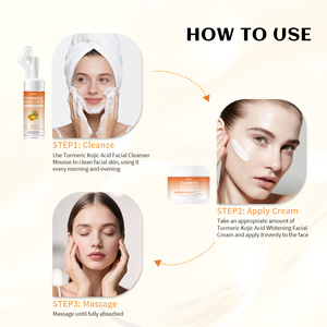 Oem nghệ Kojic axit làm trắng kem trên khuôn mặt và Sữa rửa mặt bọt với vitamin C cho da đốm đen điều chỉnh làm Sáng Bộ - Product Image 6