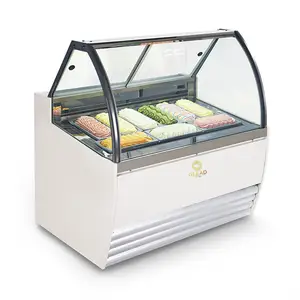 Produsen Profesional Pintu Meja Atas Es Krim Kabinet Celup Supermarket Stainless Steel Gelato Freezer Es Loli