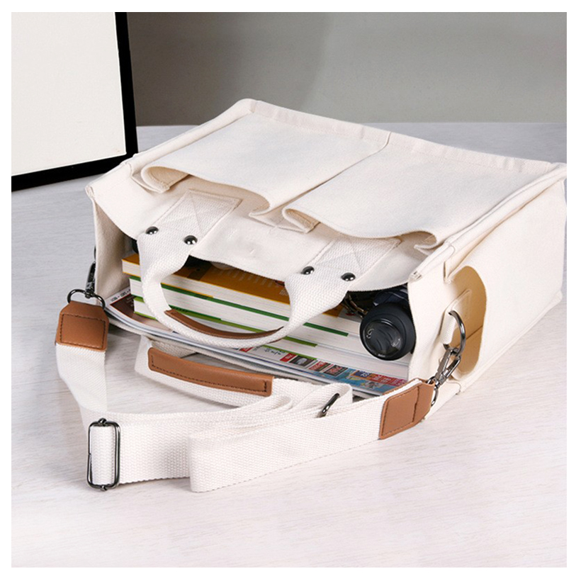 Большая емкость Обычная чистая цветная холщовая женская сумка для покупок