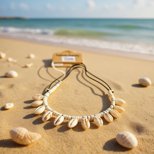 Collana con Conchiglie Naturali, Perline di Cauri, Cordino Regolabile, Stile Boho, Gioielli alla Moda - Product Image 3