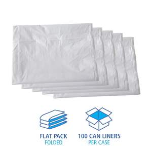 Boardwalk 60 Gal White Industrial Can Liners 0.9 Mil 38 X 58 <b>Sewage</b> <b>Suction</b> <b>Trucks</b> 100/Carton Linear Low Density Boardwalk - Product Image 4