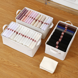 Organisateur de placard <span class=keywords><strong>pour</strong></span> bébé, boîte en coton pliable multifonctionnelle à double compartiment avec poignées intégrées <span class=keywords><strong>pour</strong></span> vêtements modernes - Product Image 4