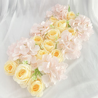Nouvelle rangée de fleurs artificielles en soie, arrangement floral artificiel fini pour mur floral d'hôtel, allée de mariage, décoration d'événements