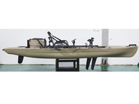 Kayak à pédales Yak Outdoors 13 pieds, monoplace, avec gouvernail intégré, moteur de pêche, hélice en plastique HDPE, garantie 3 ans, 1 personne
