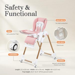 Multifunction Safety Plastic Baby <b>Dining</b> <b>Chair</b> Height Adjustable Foldable Luxury High <b>Chair</b> Swing Rocking Feature Hotel Park Use - Product Image 3