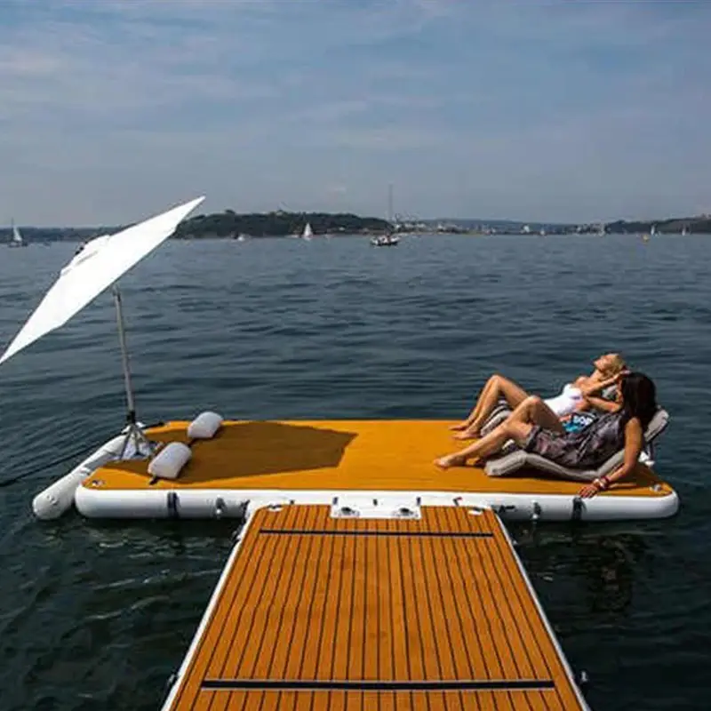 Yacht flottant bateau île DWF matériel extérieur natation plate-forme de départ radeau tapis d'eau pour jouer