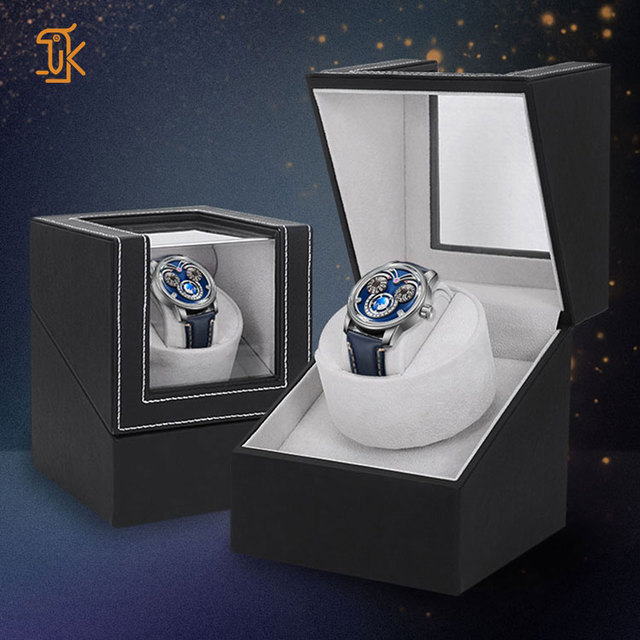 Automatic Single Watch Winder With Quiet Japanese Mabuchi Motor Watch Winder Box and Black Leather for Automatic Watches