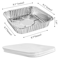 Einweg-Alufolienbehälter mit Deckel Aluminiumschalen zum Mitnehmen für Kochen, Backen, Catering, Party-Mahlzeitenvorbereitung, Takeaway, Einfrieren