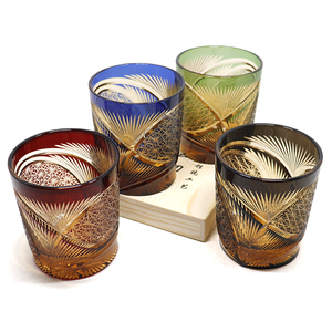 Verre à whisky en cristal ambre japonais Edo Kiriko 8,5 OZ <span class=keywords><strong>Verres</strong></span> à whisky gravés - Product Image 6