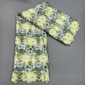 Fashionable Soft and <strong>Stretchable</strong> <strong>Lace</strong> <strong>Fabric</strong> with Raised Flowers Fine Texture African Rope <strong>Lace</strong> Cup Material - Product Image 1