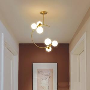 Lampes dorées nordiques lustre de luxe pour salle à manger couloir entrée balcon plafond créatif Internet lumière lumière pendentif - Product Image 1