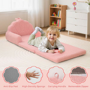 Tapis de jeu en mousse pour enfants avec poignée, pour tout-petits de 0 à 24 mois, usage domestique, design coquille rose, coussin antidérapant, éponge haute densité - Product Image 1