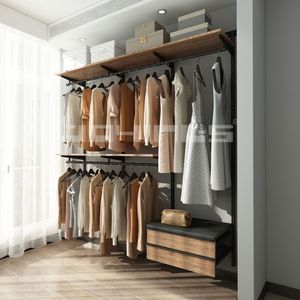 Armadio Aperto in Metallo di Grande Vendita, Design Economico e Nuovo, Montaggio a Parete in Acciaio, Guardaroba per Camera da Letto - Product Image 2