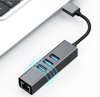 Adaptateur USB 3.0 vers RJ45 Ethernet, carte réseau, avec HUB USB 3.0, pour MAC PC, ordinateur portable et plus