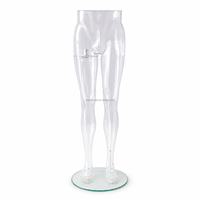 Mannequin transparent pour bas et collants, buste féminin en acrylique transparent avec base en verre pour la présentation en magasin