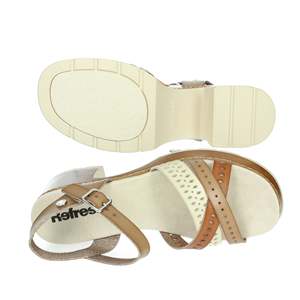 Sandalo con Tacco da Donna Refresh, Beige, con Plateau e Cinturino alla Caviglia - Product Image 6