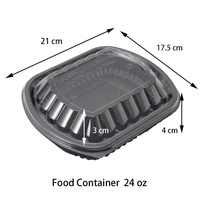 Boîte à lunch jetable en plastique pour compagnies aériennes, conteneur alimentaire de 24 oz, boîte d'emballage alimentaire en plastique PP, utilisable au micro-ondes, avec couvercle