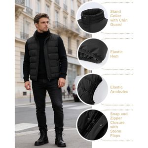 Chaleco Acolchado de Invierno para Hombre, 33,000ft, Aislado, Impermeable, Cortavientos, para Senderismo y Uso Casual al Aire Libre - Product Image 4