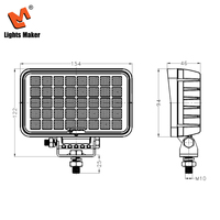 Lámpara LED Rectangular de 40 Vatios y 6.1 Pulgadas, Resistente, para Conducción, Luz Auxiliar de Emergencia para ATV, UTV, 4x4, Todoterreno, SUV, LML-0602-40
