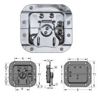Petit boîtier de transport professionnel de luxe en acier chromé avec loquet papillon et trou pour cadenas FS1203