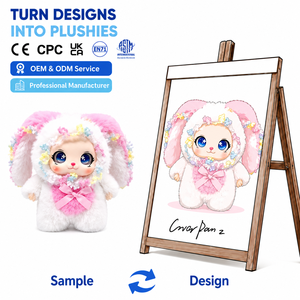 Peluche Personalizzabile a Forma di Coniglio Bianco con Orecchie Corte, Simpatico Cartone Animato, Regalo di Compleanno per Bambini - Product Image 3