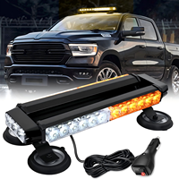 Lampu Strobo LED Amber Putih 14.5" Shinemien 305-4SIDE, Lampu Peringatan Darurat Berkedip Ganda Mini untuk Atap Truk