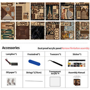 Kit de maison et de recoin de livre miniature avec accessoires de meubles, jouet créatif pour filles de 18 ans, décoration d'étagère magique personnalisée, bricolage - Product Image 3