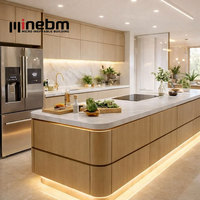 Ensemble de meubles de cuisine modulaires en bois massif sur mesure de luxe, style classique, îlot de cuisine, armoire de cuisine
