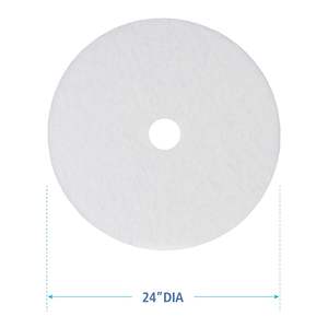 Pads de polissage pour sols Boardwalk BWK4024WHI de 24 pouces, blancs, pour le ponçage, 5 par carton, personnalisation OEM prise en charge - Product Image 1