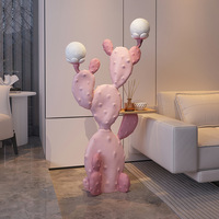Nouvelle Sculpture de Cactus Grande Décoration de Sol pour Salon, à Côté du Canapé, avec Lumières LED, Cadeau de Pendaison de Crémaillère