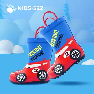 Popular Product Four Seasons Middle Tube Boys Warm Waterproof Safety Rubber Rain Boots For Kids