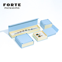 Boîte à bijoux magnétique bleue FORTE, nouveau design de luxe, haute qualité, logo personnalisé, vente en gros pour emballage cadeau