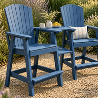 Allwetter-Outdoor-HDPE-Möbel Barhocker Garten-Terrassenstuhl Lazy Sofa Kaffee-Hochlehner Amerikanischer Landhausstil Wasserdicht