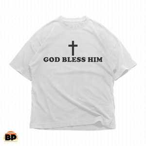 T-shirt Croix « Dieu le Bénisse » Minimaliste Gothique Streetwear des années 90, T-shirt Graphique Oversize pour Femme, Icône Gothique Y2K - Product Image 1