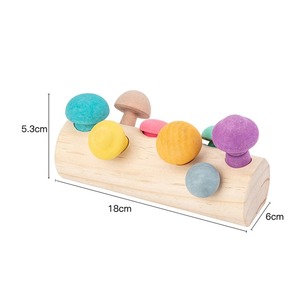 Juguete de Clasificación de Formas de Champiñones de Madera para Niños Pequeños, Rompecabezas Educativo con Clavijas Coloridas y Juego de Desarrollo de Habilidades de Emparejamiento de Tamaños - Product Image 2