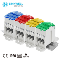 Bloque de Terminales de Distribución de Contacto de Cobre con Certificación CE, Conector de Entrada Múltiple y Salida Única, 80A 690V IP20 Linkwell LK80A 1 Pin