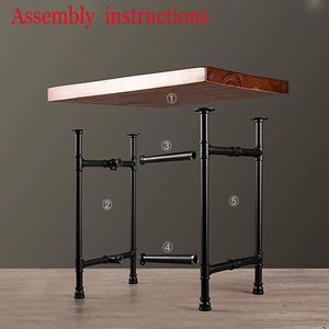 Mesa de Centro Industrial Rústica de Hierro de 24 Pulgadas VANDNALI con Tapa de Madera y Patas de <span class=keywords><strong>Metal</strong></span> para Sala de Estar, Comedor o Entrada - Product Image 3