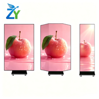 Pantalla LED Plegable de Tres Secciones P2.5, Publicidad Digital Móvil para Exteriores, Animación, Compatible con Control WiFi, Soporte de Pie, Plegable, OEM
