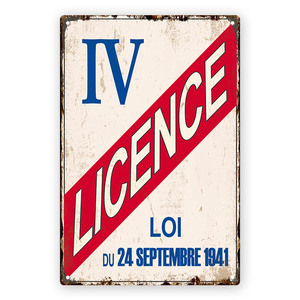 <span class=keywords><strong>Plaque</strong></span> Murale Métallique Vintage IV LICENCE 34 Loi du 24 Septembre 1941 Rétro Français Effet Vieilli pour Garage, Bar, Pub, Cave à Hommes - Product Image 4