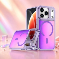 Coque de téléphone dégradée irisée magnétique en PC pour iPhone