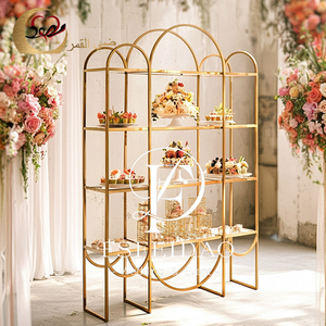 Bar Furniture <b>Stainless</b> <b>Steel</b> Gold Wine Glass <b>Shelf</b> for Events - Product Image 5