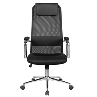 Chaise de bureau ergonomique à dossier haut pivotante avec tissu en maille respirant, vérin à gaz de qualité 3, mécanisme papillon, roulettes en nylon pour bureau à domicile