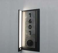 Panneaux de porte d'hôtel personnalisés, numérotés, éclairés par LED, en acier inoxydable, modernes, pour bureaux et hôpitaux, signalisation publicitaire d'adresse