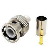 Connecteur BNC mâle à sertir par compression à froid pour câble coaxial RG58 RG59 RG6, caméra CCTV, AHD, CVI, TVI, CVBS, vidéo, moniteur