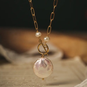 Collier en perles d'eau douce naturelles baroques Wenchi 2024, origine Chine, élégant, polyvalent, luxe léger, chaîne de pull haut de gamme - Product Image 2