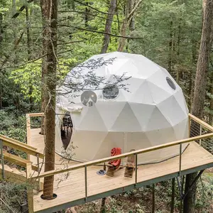 Tienda de cúpula de iglú Glamping Safari de observación de estrellas de hotel de lujo prefabricada