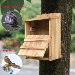 Yüksek kaliteli baykuş evi dayanıklı açık-hava ahşap <span class=keywords><strong>Birdhouse</strong></span> 14 "L X 8" W X 7.2 "H kolay asmak Pet mobilya yağmur suyu için drenaj deliği - Product Image 6