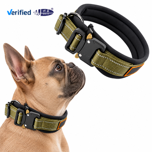 <span class=keywords><strong>Collier</strong></span> tactique robuste personnalisé pour <span class=keywords><strong>chien</strong></span>, rembourré en néoprène souple, boucle à dégagement rapide, anneau en D métallique, réfléchissant, pour la promenade en extérieur - Product Image 1