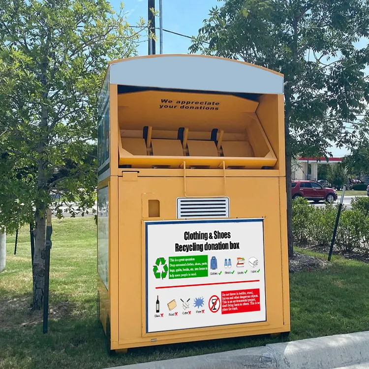 Caixas de lixo de roupas de grande volume de alta qualidade personalizadas Caixas de reciclagem Caixas de doação