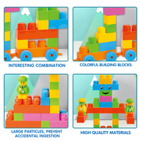 Ensemble de blocs de Construction, jouets de bricolage, 90 pièces, blocs de Construction en particules multicolores pour enfants garçons filles